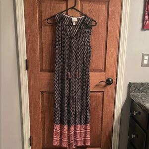 Knox Rose Black and Pink Patterned Maxi Dress